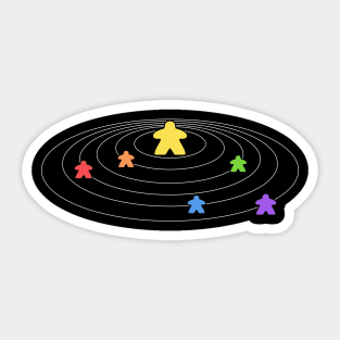 Meeple Solar System Board Games Sticker